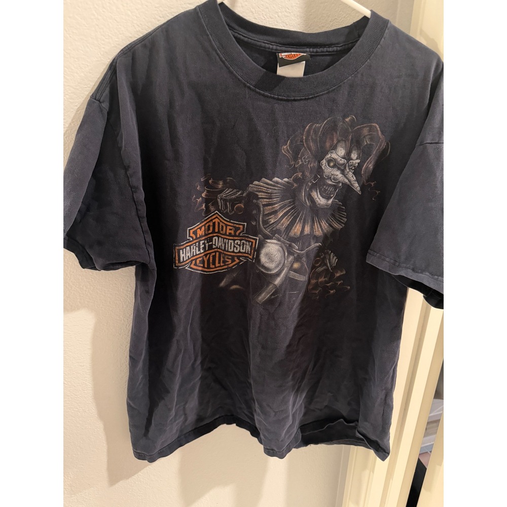 Harley Davidson Jester Skull Graphic T-Shirt Mens Black Columbia SC